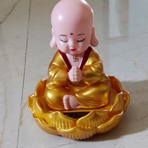 Solar Buddha Sitting Moving Head & Hands Car Home