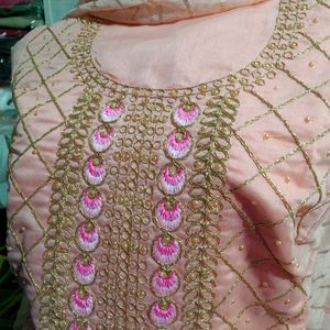 Embroidery Work Chanderi Suit