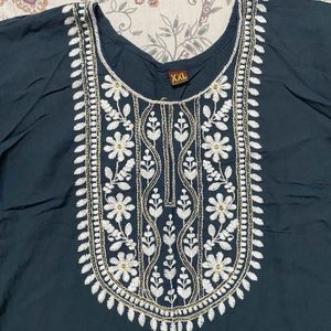 Grey Embroidery Kurti 🩶