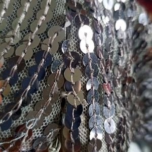 Silver Sequinned Halter Top For Women's