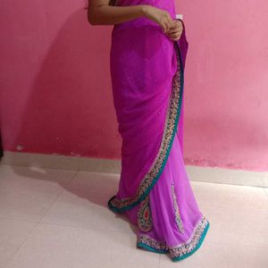 Magenta Festival Saree