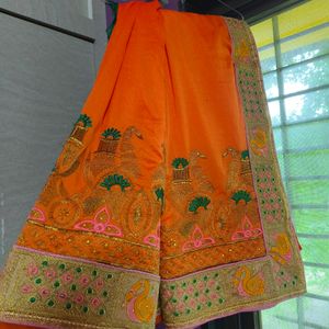 Beutiful Embroidery Work Saree