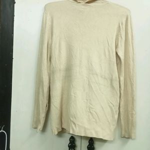 Cream Turtle Neck Tshirt