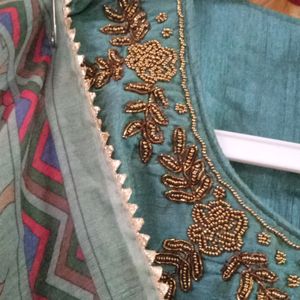 Hand Embroidery Kurta And Dupatta