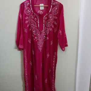 CHIKAN KARI KURTI WITH LINING