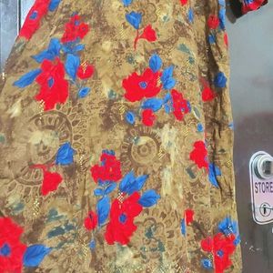 Multi🔴🔵 Floral Printed Kurti For 40 Bust