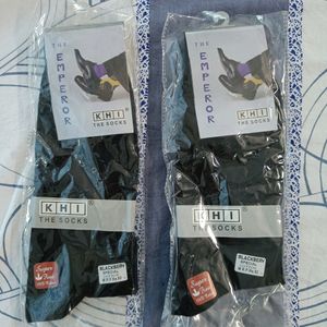 Black Long Socks 100% Cotton (2 Pairs)