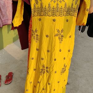 Yellow Gown Kurta