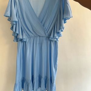 Frills Blue Dress Plus Size