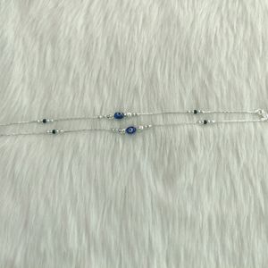 Evil Eye Pure Silver Payal For Women's