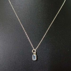 Pure Sterling Silver With Blue Topaz Dainty Neckla