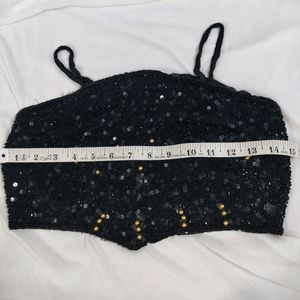 Sexy Sequins Crop Top Cum Bustier