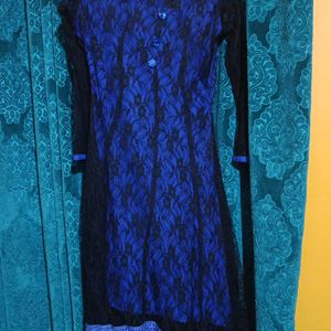 Aline Embroidery Net Kurta