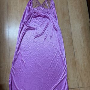 Knee Length Satin Night Wear