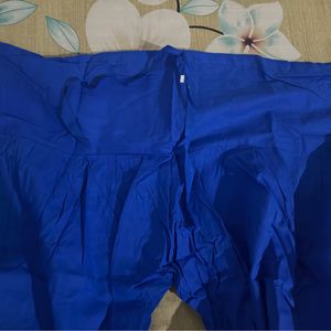 Pure Cotton Blue And Red Loose Patiala Pants