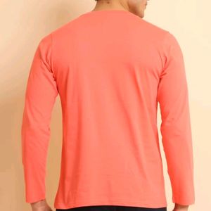 Man Solid Vneck Pink T-shirt