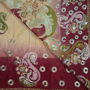 Dimond Work Handloom Fabric Patta Saree