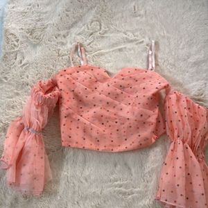 AMAZING CORAL SLEEVE TOP