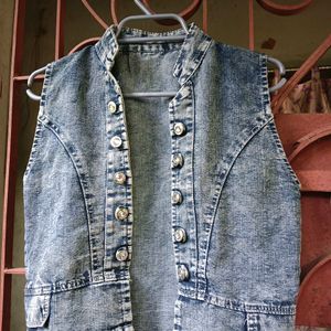 Stylish Denim Short Outer For Women