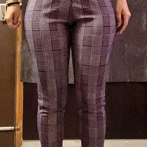 Shein Checkered Pants - Maroon And White