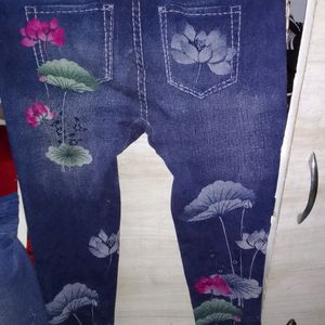 Floral Printed Jeggings For Girls And Woman's