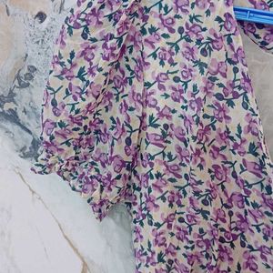 Lovely Floral Lavender  Midi Dress