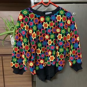 Multicolor Crochet Sweater