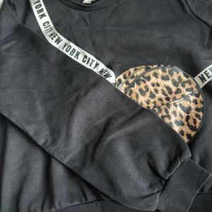 H&M Black Bag Detailing Sweatshirt For Kids Girls