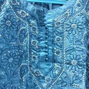 Blue Daily Wear Chikankari Kurta