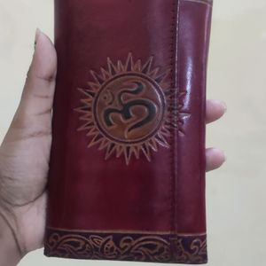 Om Print Wallet Red Color