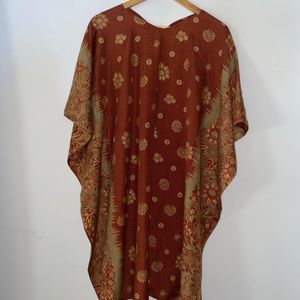 Women Brown Floral Printed Kurti