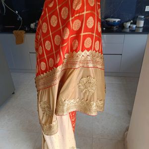 Beautiful Saree With Stitch Blouse