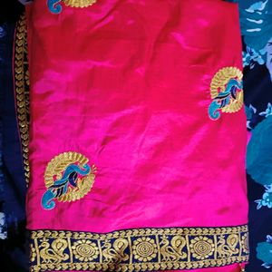 New Alluring Magenta Pink Saree