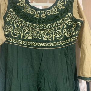 Dark Green Simple Anarkali Kurta