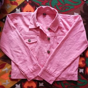 Pink Denim Jacket Top