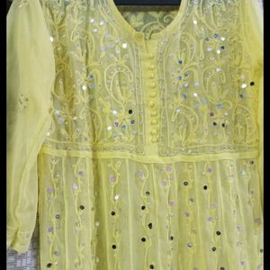 Georgeous Yellow Anarkali Kurta