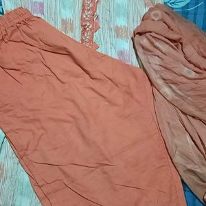 Kurti With Pant Set And Dupatta