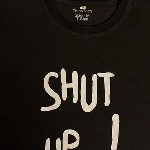 Black T-shirt With Shut Up Printed