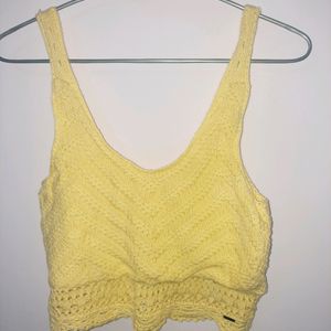 Light Yellow Crochet Top