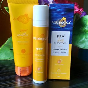 Combo Of Aqualogica Glow Sunscreen & Facewash