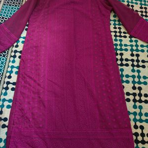 Chikinkari Straight Kurti