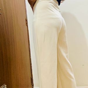 Cream Color Smooth Formal Pants