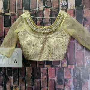 Net Hand Aari Work Blouse