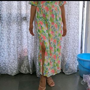 Floral Maxi Dress With Side Slit