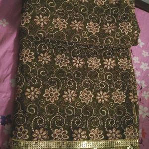 Olive Green Saree