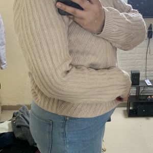 Beige Knitted Sweater