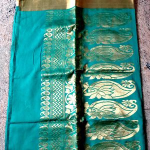 Peacock Colour Saree New