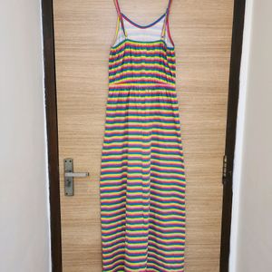 Multicolored Candy Stripes Maxi Dress