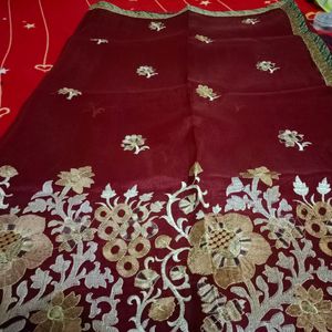 Maroon Brasso Saree