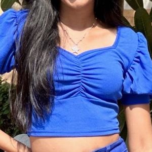 Blue Crop Top